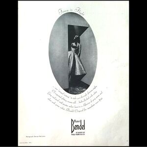 1951 Original Henri Bendel Fancy in Flight Dress Vintage Luxury Advertisement